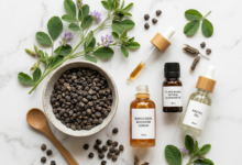 Bakuchiol là gì - hạt babchi và serum dưỡng da