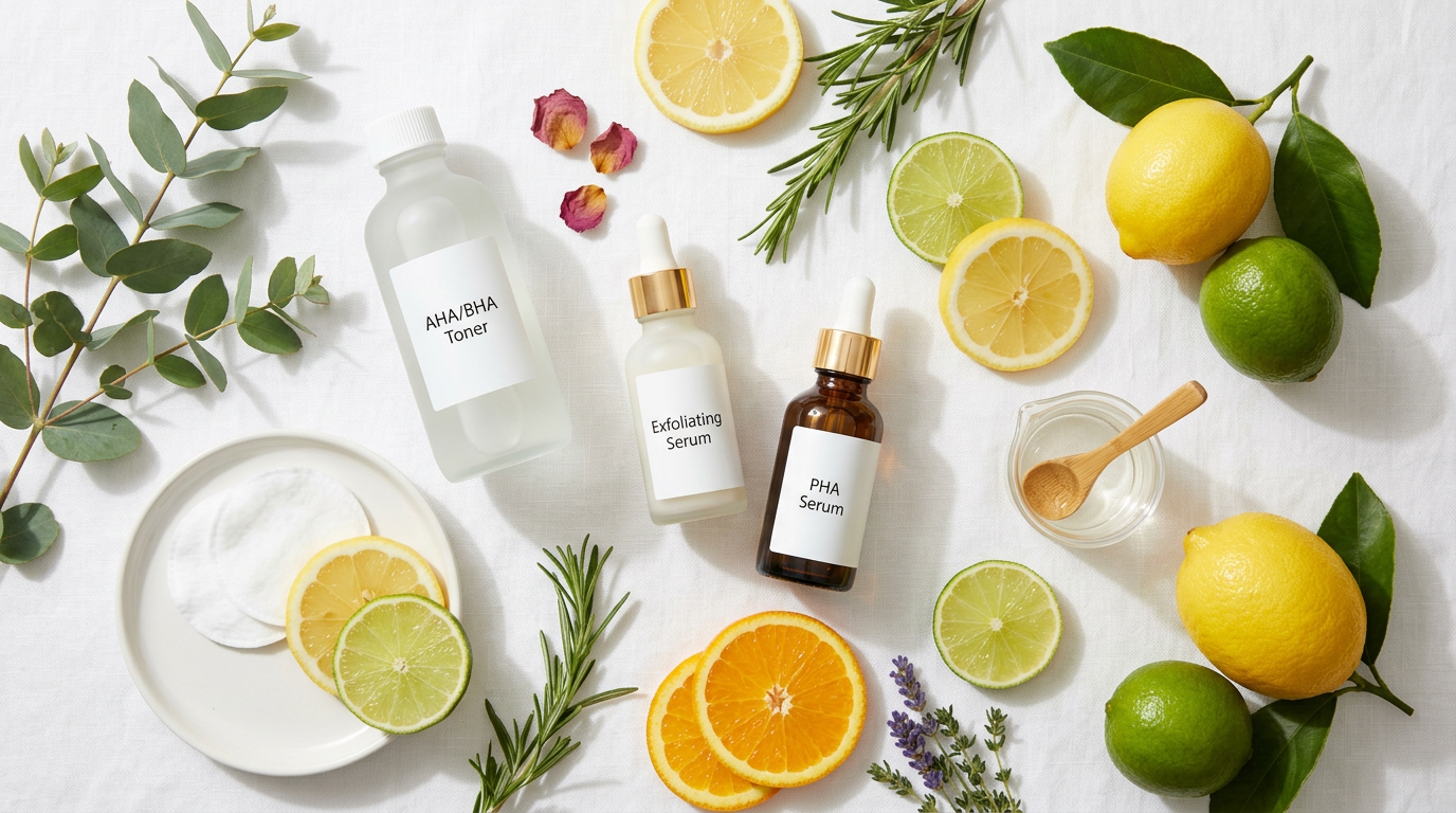 AHA BHA PHA LHA - các loại axit tẩy tế bào chết trong skincare