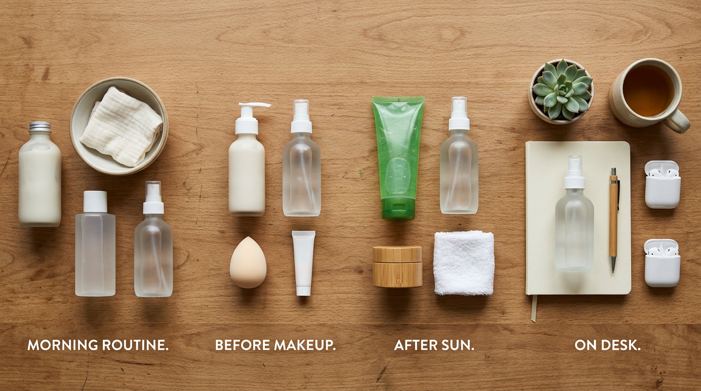 Các bước sử dụng xịt khoáng đúng cách trong routine skincare