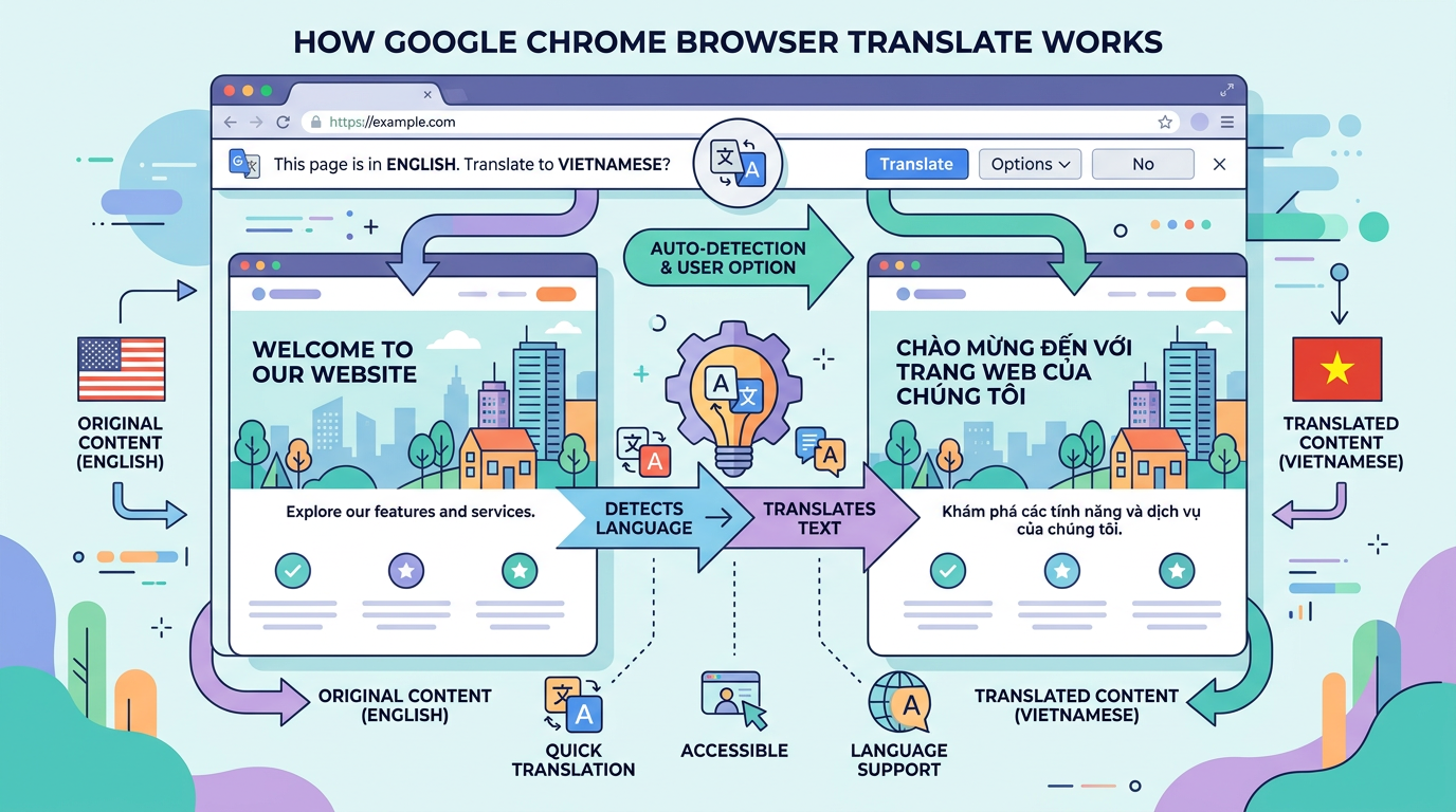 Tính năng dịch trang web tích hợp trên Google Chrome