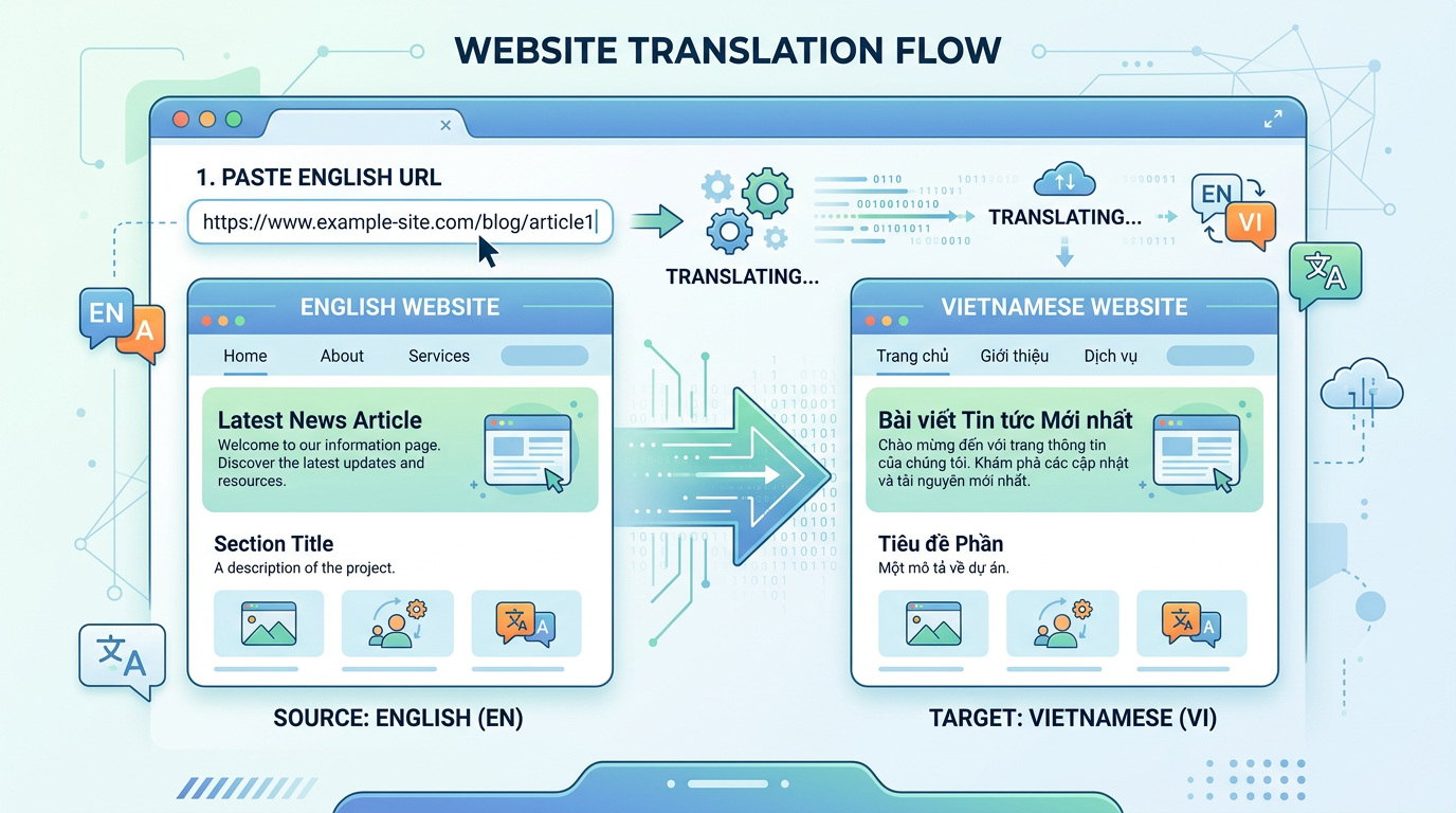 Cách dịch toàn bộ trang web tiếng Anh bằng Google Translate