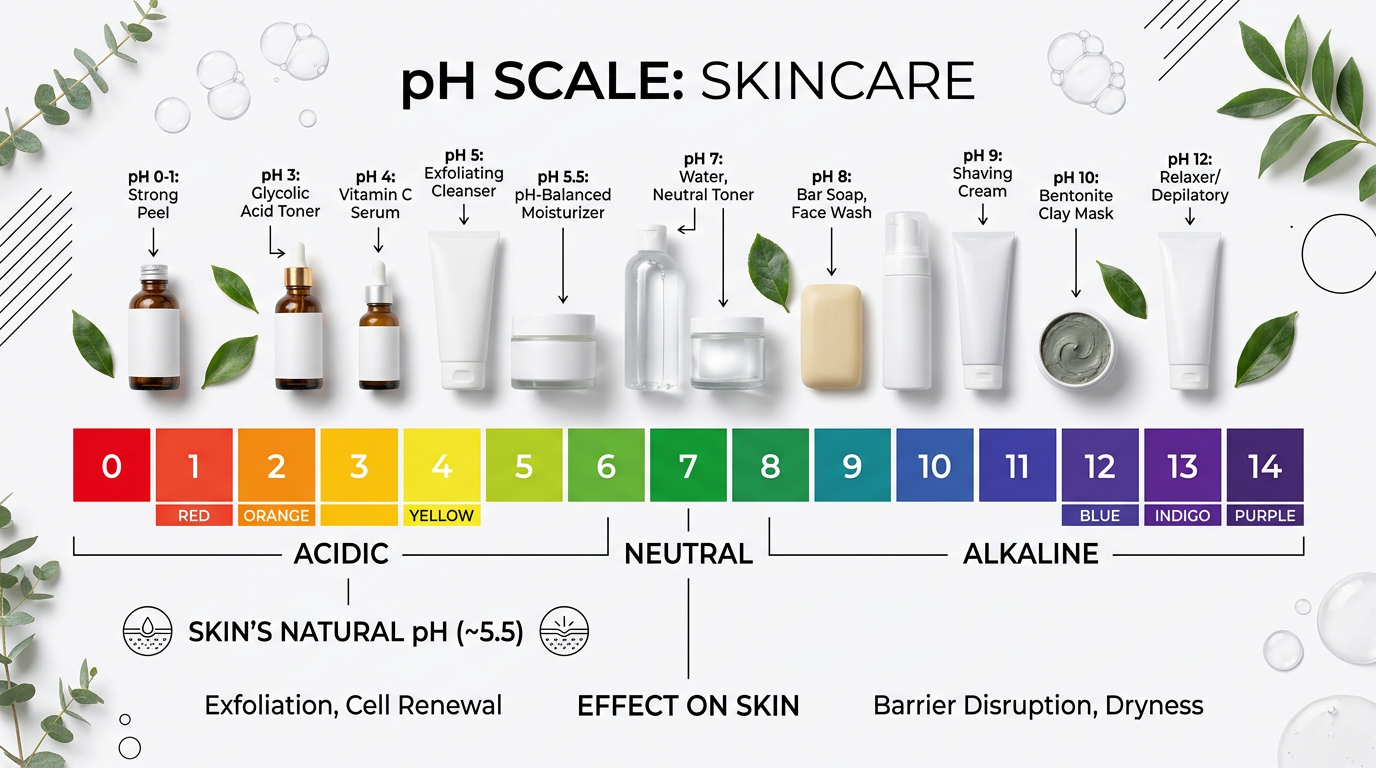 Thang đo pH da và mức pH lý tưởng cho làn da khỏe mạnh từ 4.5 đến 5.5