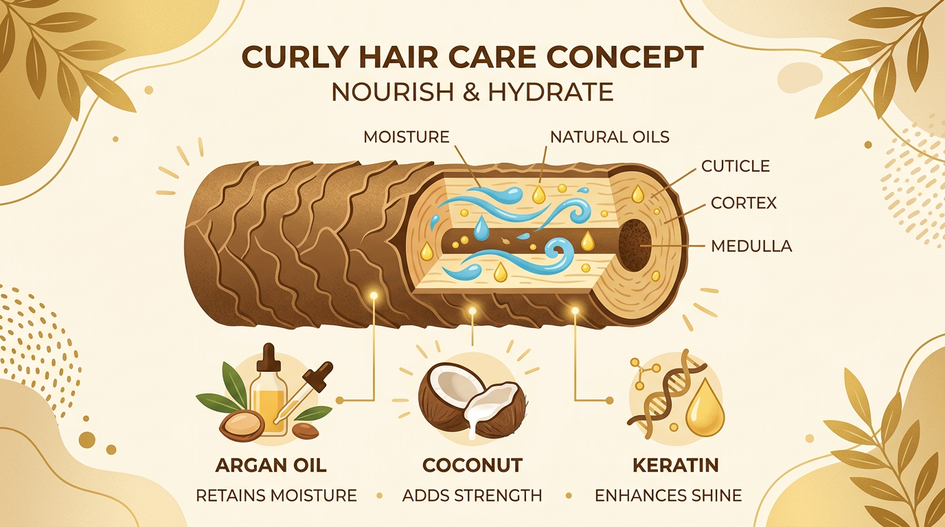 Đặc tính tóc xoăn và nhu cầu dưỡng ẩm tự nhiên