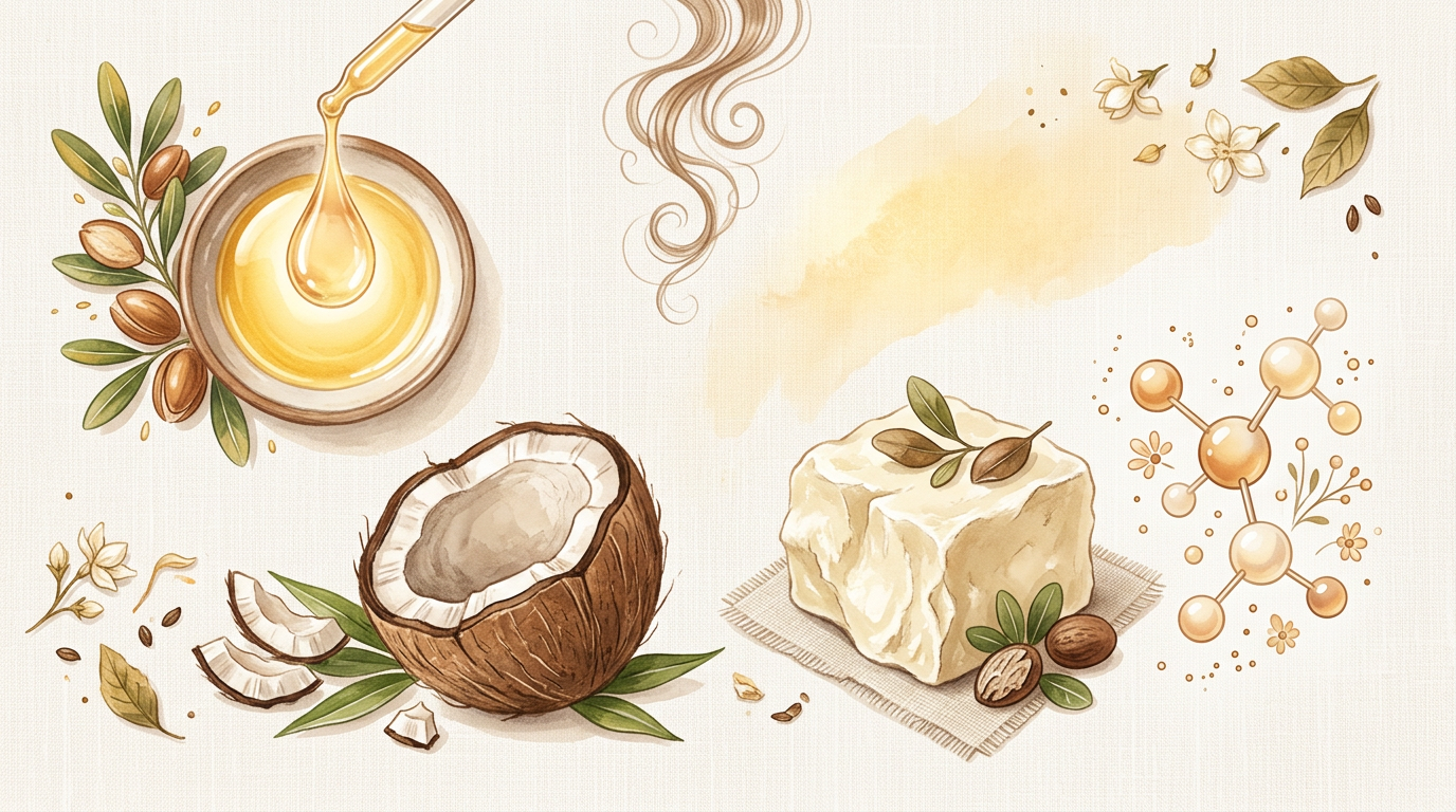 Các thành phần tốt cho tóc xoăn: argan oil, keratin, dầu dừa