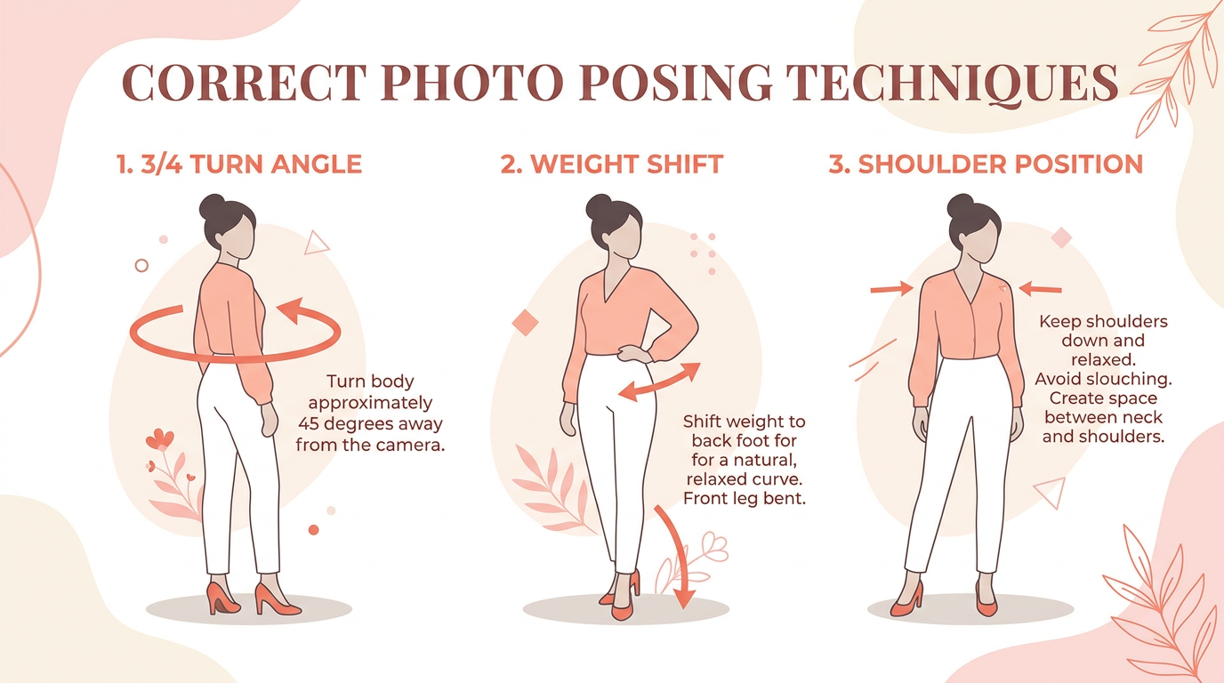 Kỹ thuật đứng đúng tư thế khi tạo dáng chụp ảnh