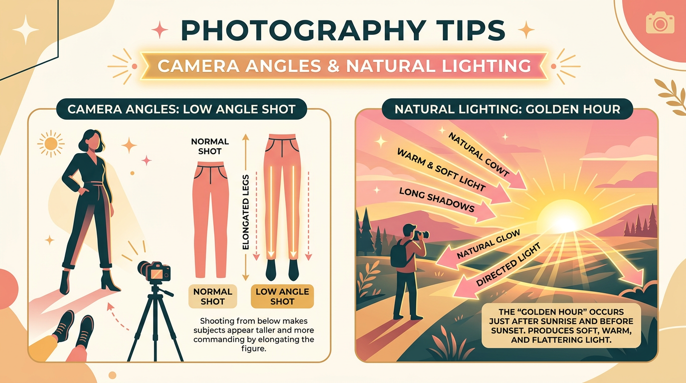 Góc máy và ánh sáng lý tưởng khi chụp ảnh