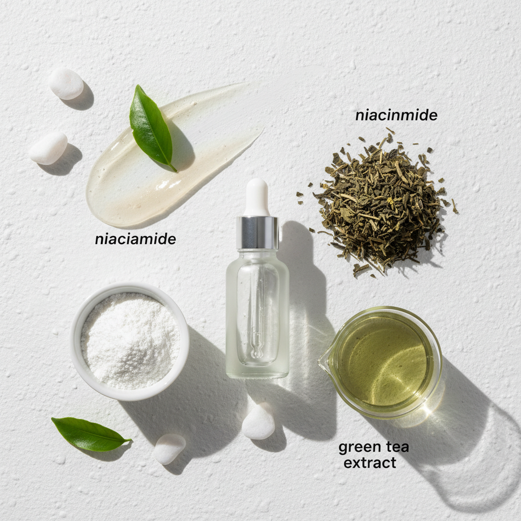 Thành phần kem lót phù hợp cho da dầu mụn như niacinamide và salicylic acid