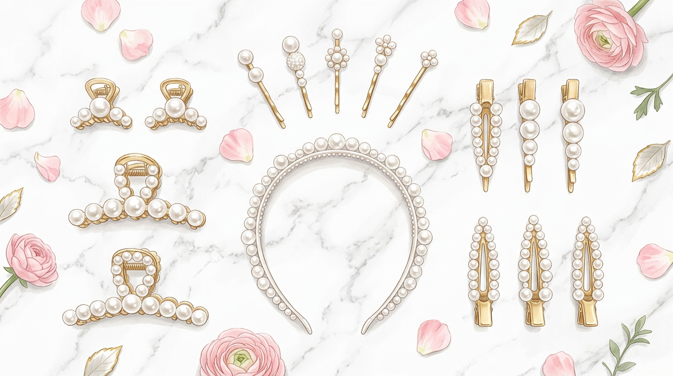 Các loại kẹp tóc ngọc trai Hàn Quốc hot trend đang được ưa chuộng