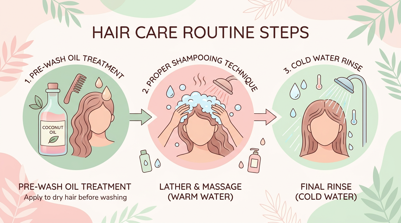 Các bước chăm sóc tóc trước và trong khi gội đầu giúp tóc mượt