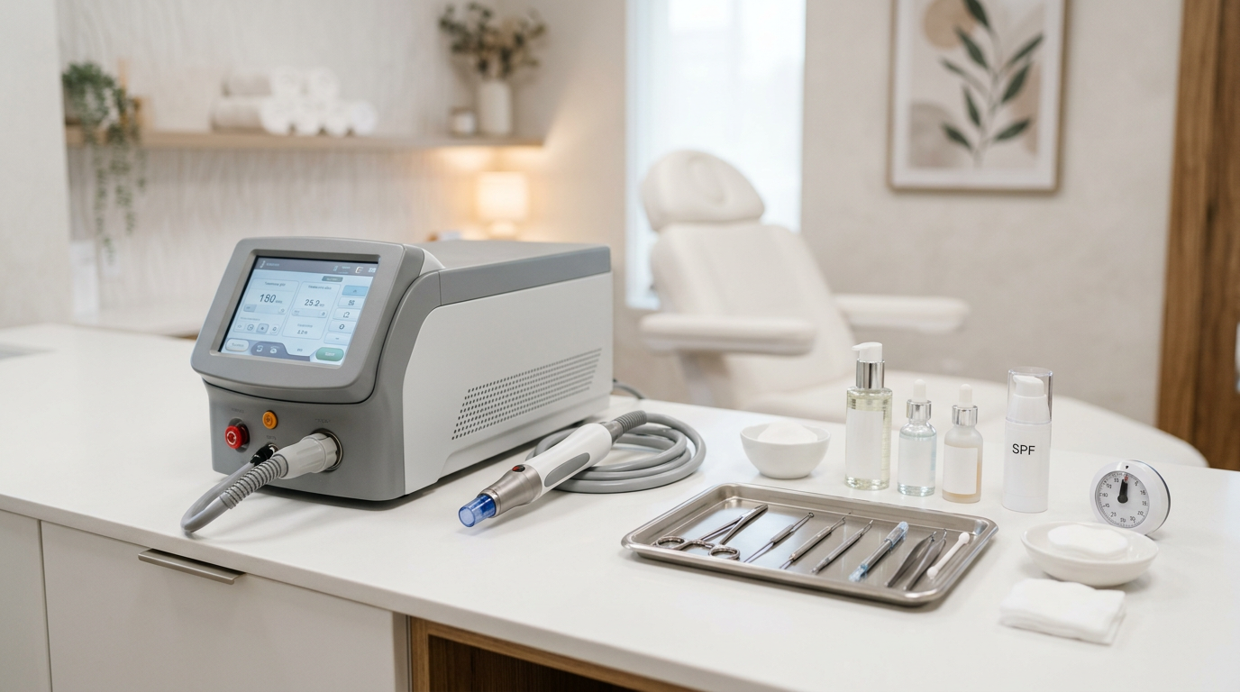 Phương pháp laser và lăn kim điều trị mụn tại cơ sở da liễu