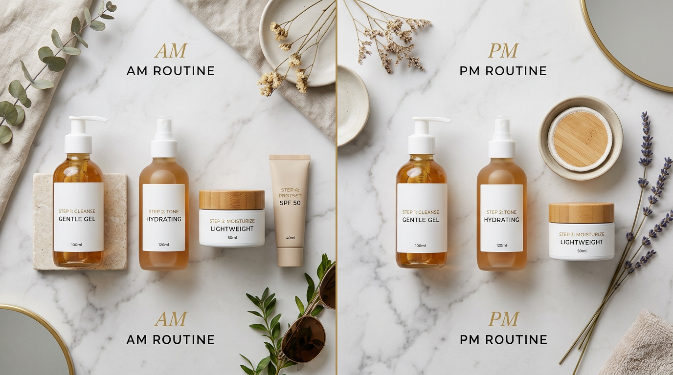 Quy trình chăm sóc da hỗn hợp buổi sáng và tối đúng cách