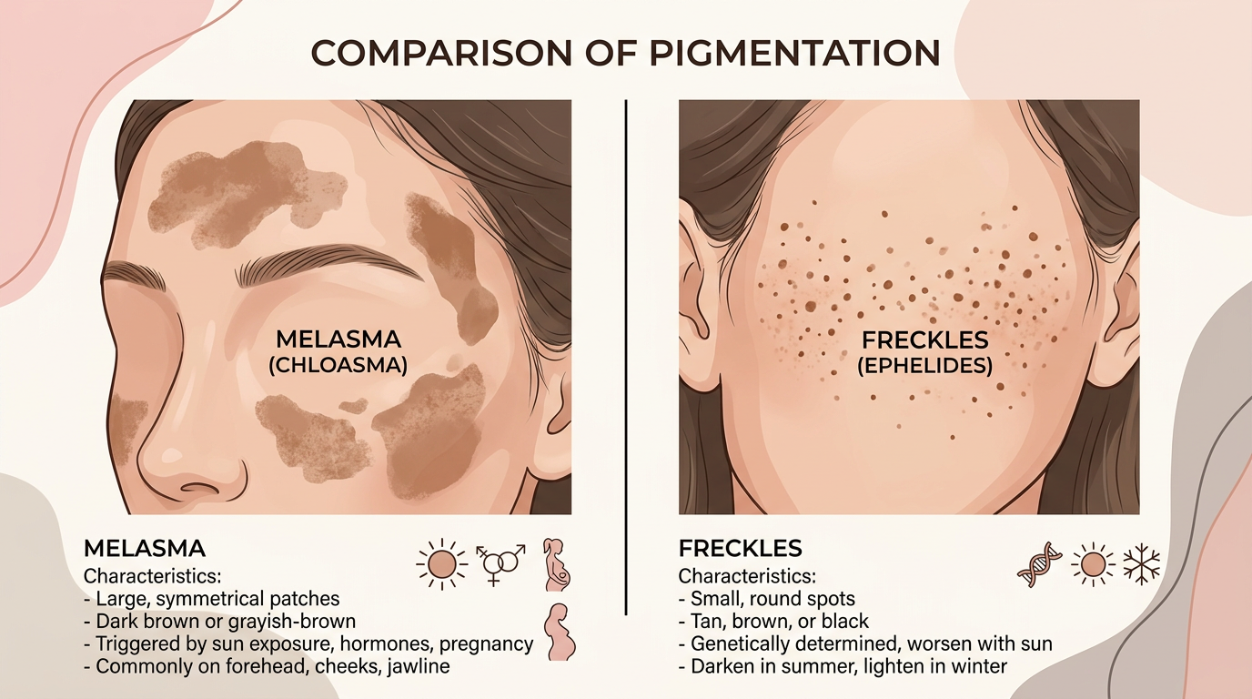 Phân biệt nám da và tàn nhang để chọn kem điều trị đúng cách
