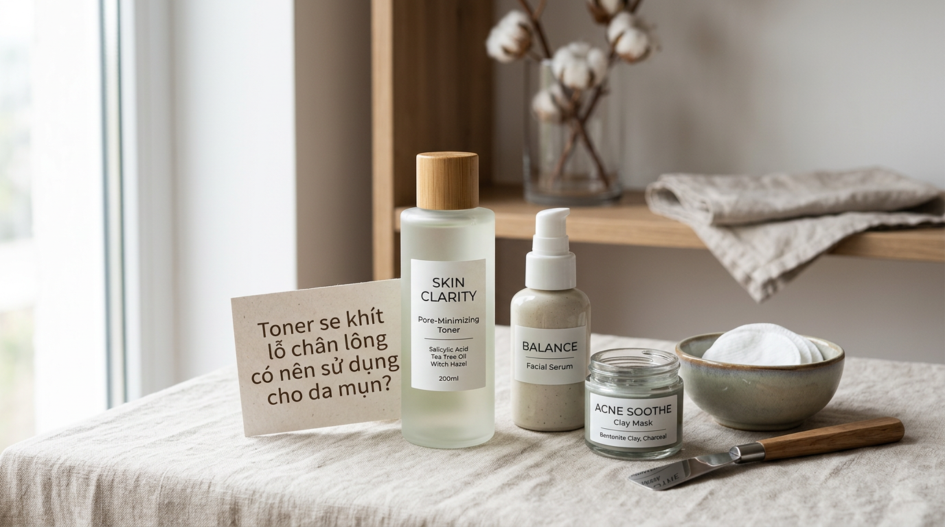 Toner se khít lỗ chân lông có nên sử dụng cho da mụn? - minh họa nội dung