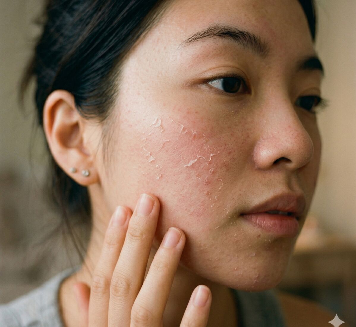 Da bong tróc và đỏ khi mới dùng retinol