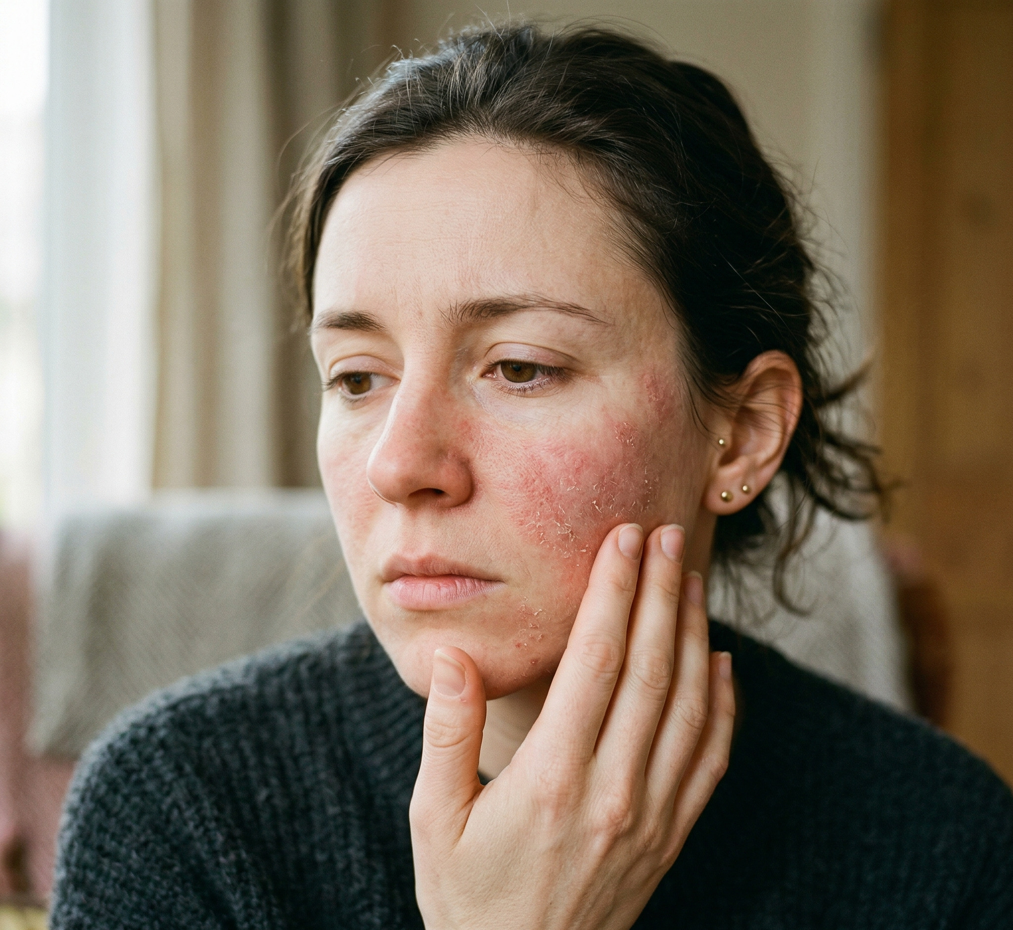 Da bị tổn thương skin barrier - đỏ, bong tróc và kích ứng