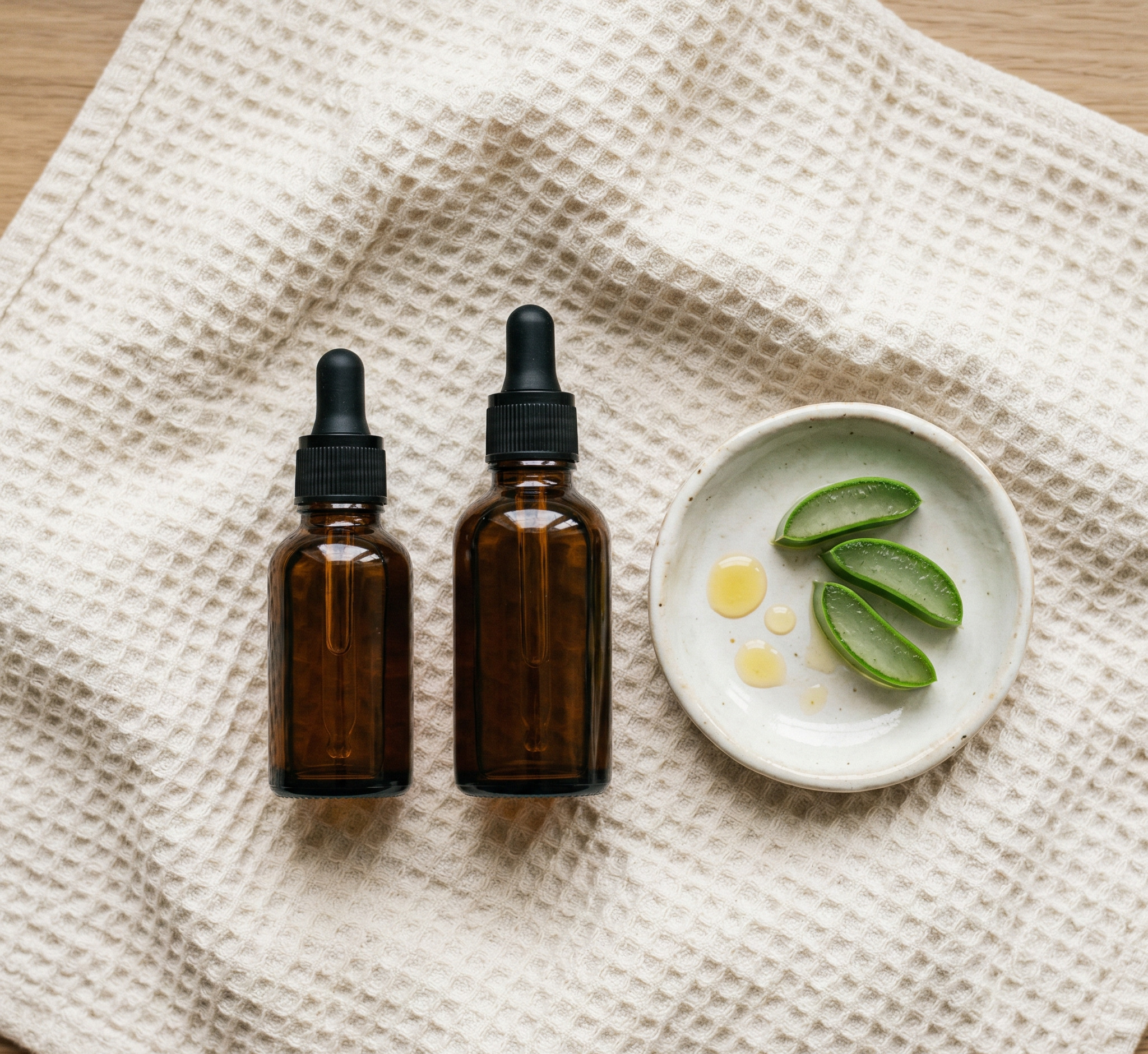 Thoa serum dưỡng ẩm chứa panthenol và squalane phục hồi da