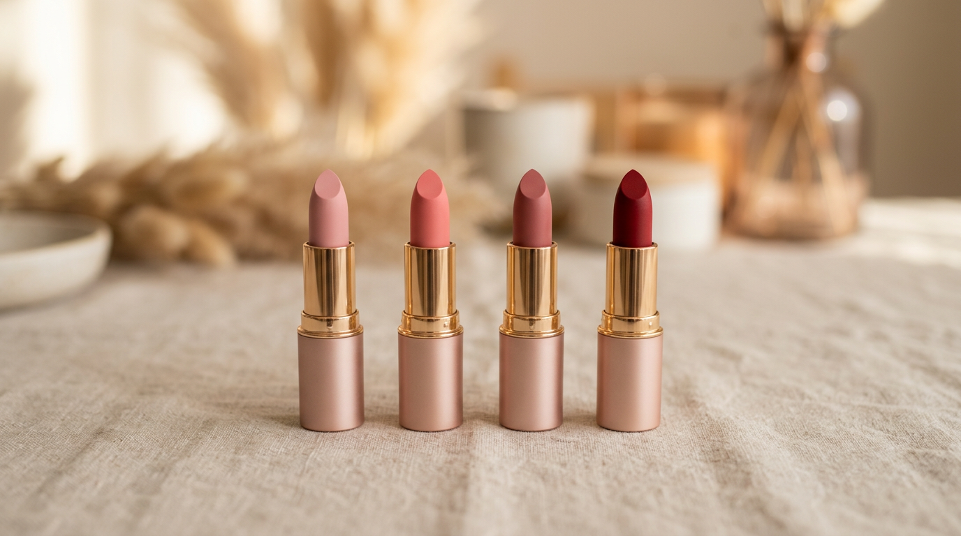 Son nude và nâu đất ấm tone nịnh da vàng châu Á thanh lịch và hiện đại