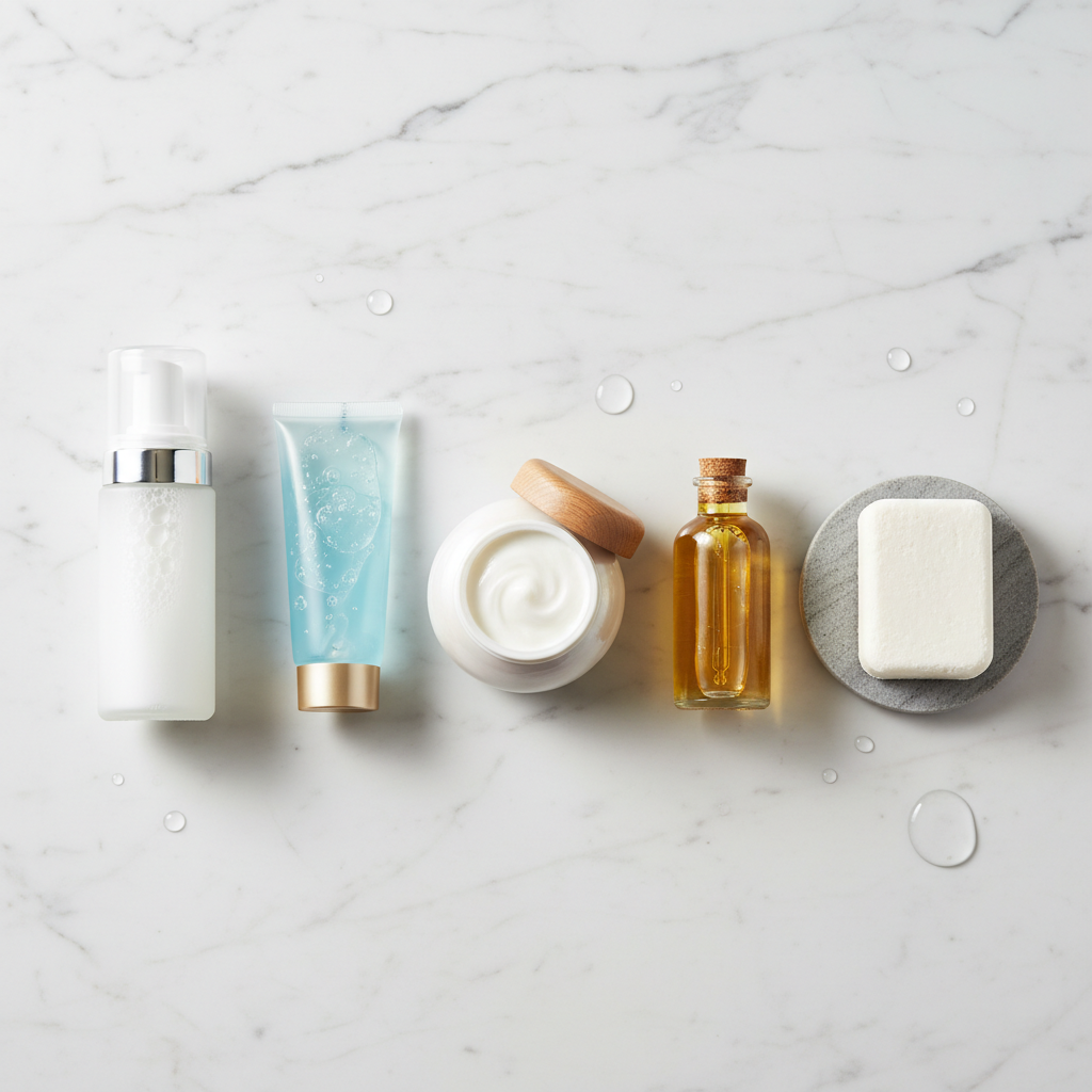 Các dạng sữa rửa mặt phổ biến: dạng foam, gel, cream, oil và dạng thanh