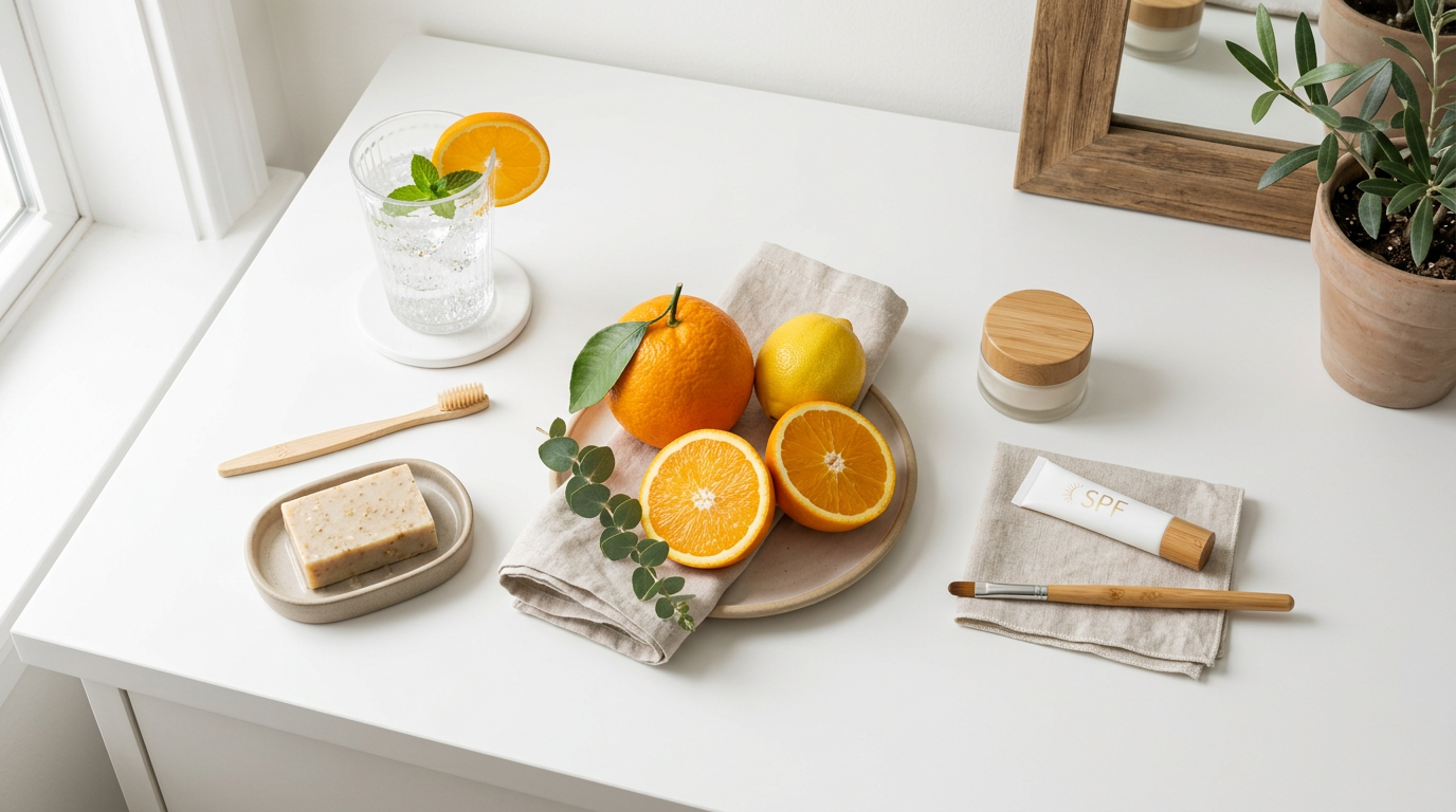 Thói quen chăm sóc môi hàng ngày uống nước đủ và bảo vệ môi khỏi nắng