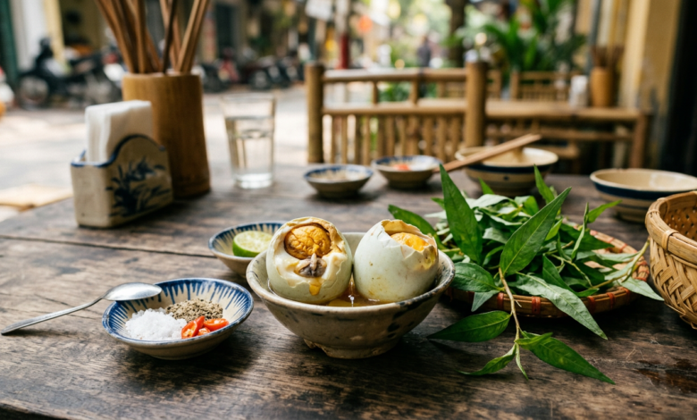 món ngon hột vịt lộn minh họa 1 (không người thật)