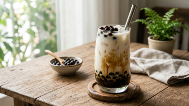 sữa tươi trân châu minh họa 1 (không người thật)