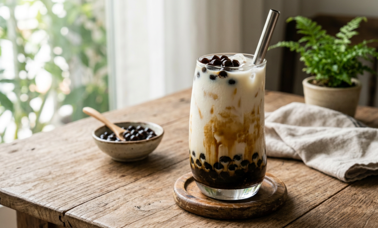 sữa tươi trân châu minh họa 1 (không người thật)