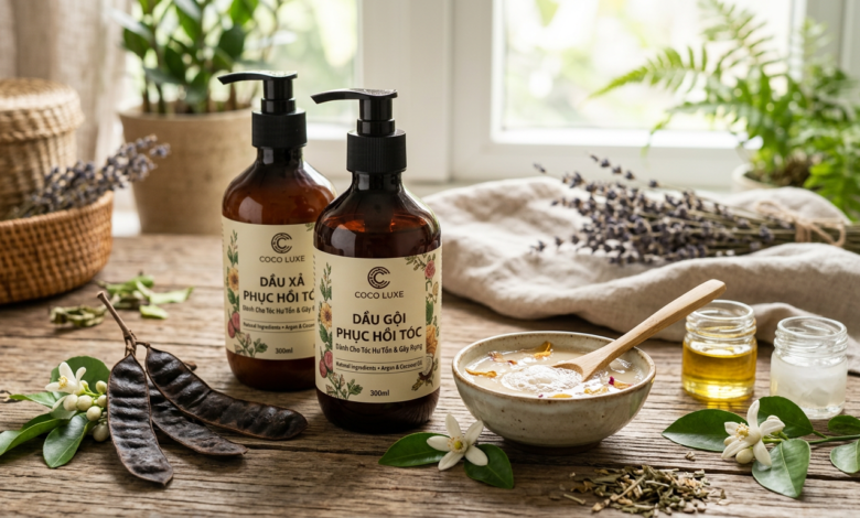 dầu gội phục hồi tóc minh họa 1 (không người thật)
