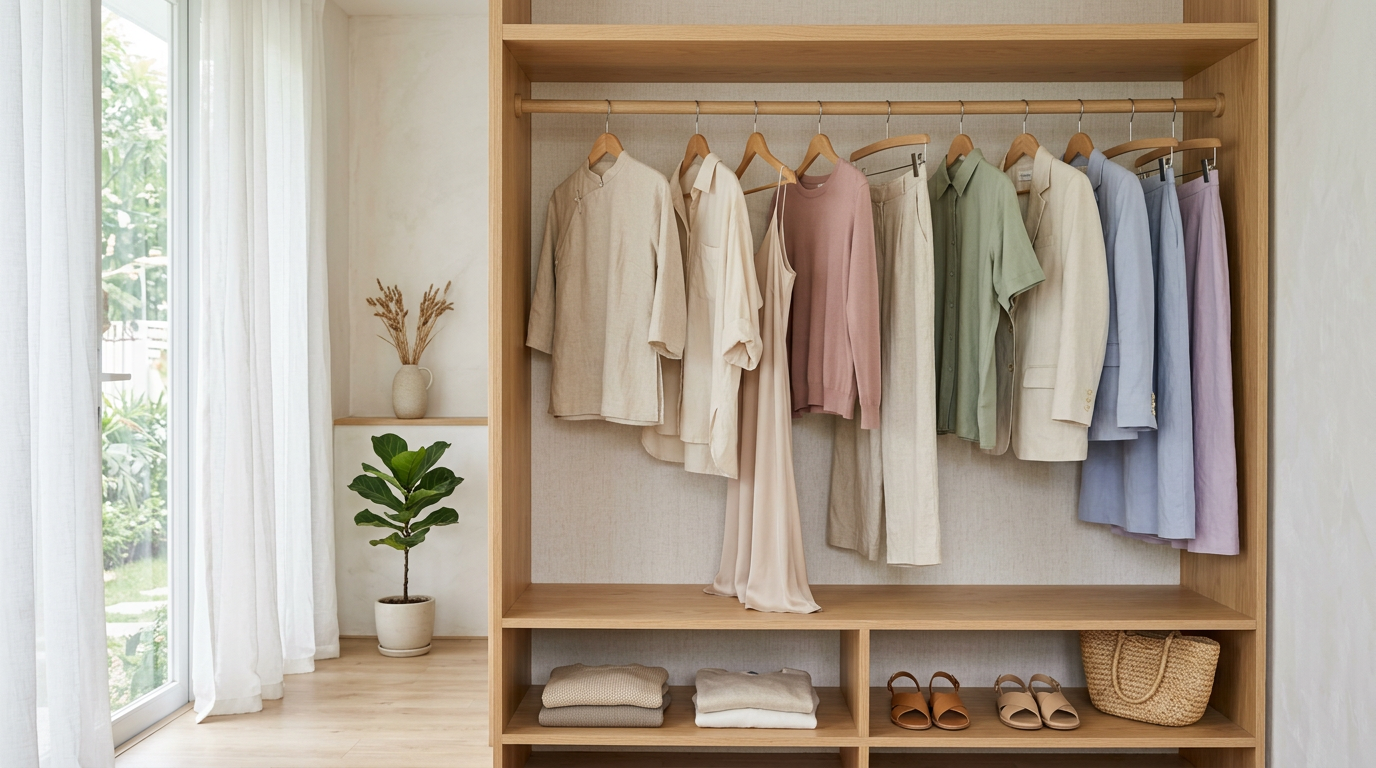 Tủ đồ capsule wardrobe với các item local brand Việt Nam tông màu trung tính