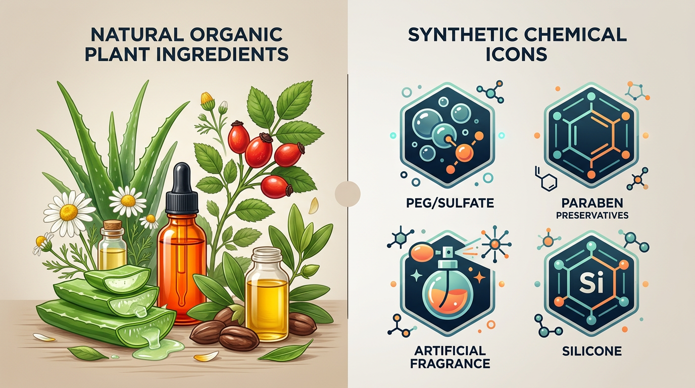 So sánh thành phần mỹ phẩm organic tự nhiên và mỹ phẩm thông thường